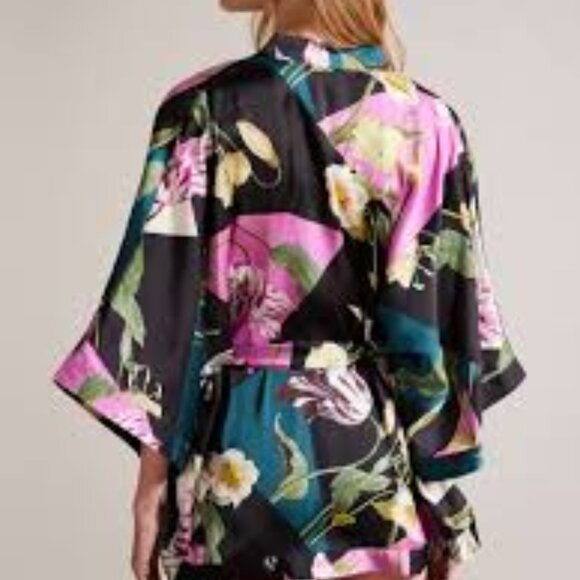 Ted Baker Wenddi Floral Print Kimono Floral Lilly  Swim Cover-Up Duster One Size - Picture 3 of 3
